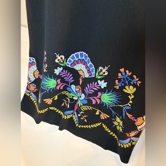 Zara Black midi Dress with floral details. Size XL - Picture 5 of 8